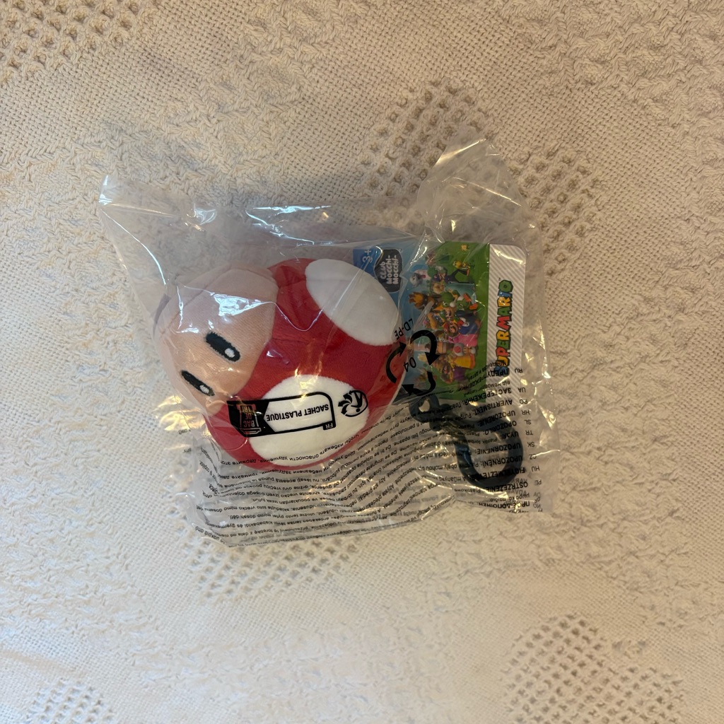 Red Mushroom ClipOn Plush Keychain  Kids Accessories